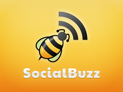Socialbuzz Logo app bee black blog blogging brand identity logo rss rss feed share sharing social socialbuzz syndication yellow