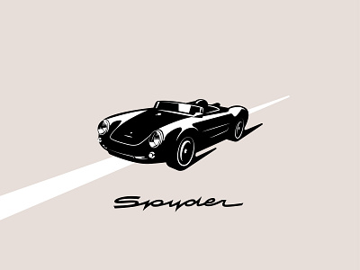 Porsche 550 Spyder auto car drive illustration minimalistic porsche sportcar spyder