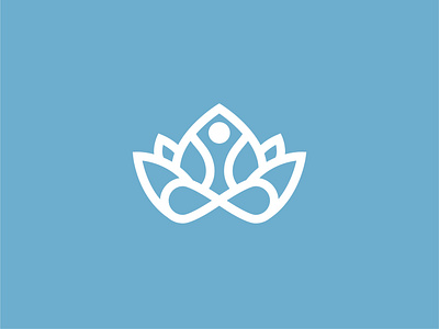 Yoga logo brand fitness flower logotype lotos simple yoga