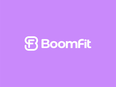 BoomFit brand fitness logo logotype minimalistic monogramm sport woman yoga