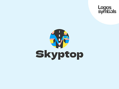 Skyptop box branding creative delivery illustration logistic logotype minimalistic people