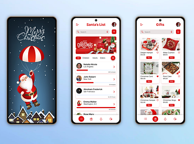 Santa App adobexd appdesign mobileapp ui uiuxdesign uiuxdesigner ux