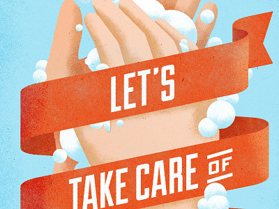 Carry On Campaign Poster branding covid 19 design illustration poster process propaganda wash hands