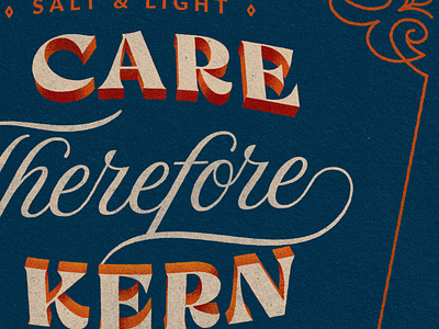 I Care Therefore I Kern design process kern lettering practice