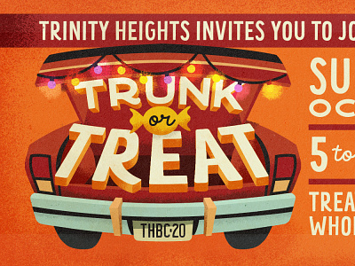 Trunk Or Treat fall festival graphicdesign halloween illustration lettering october trunk or treat