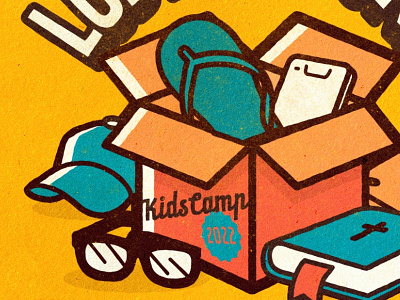 Kids Camp: Lost & Found box design illustration junk lost and found prater sans process