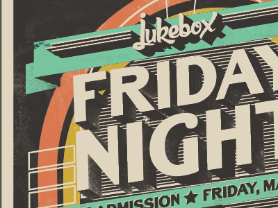 Jukebox Friday Nights Promo Poster color jukebox poster process promotional