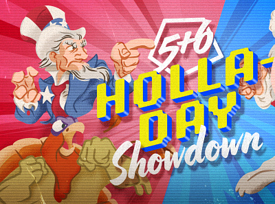 56 Holla-Day Showdown Theme Night 4th of july easter bunny holiday showdown illustration santa small groups street fighter student ministry thanksgiving throwdown uncle sam