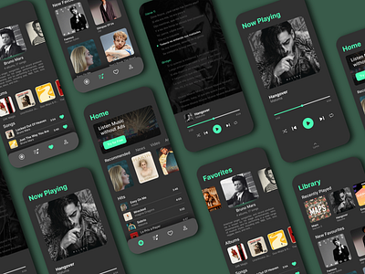 Music Player App concept graphic design minimal mobile app music music player song songs spotify streaming top app top hits ui ux
