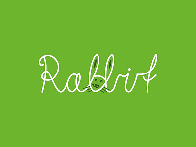 Rabbit animal brand cute hand drawn icon letter logo mark minimal rabbit