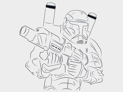 RC-1262 Scorch - Star Wars Clone Commando black clone commando delta grey illustration lines scorch star wars stroke vii white