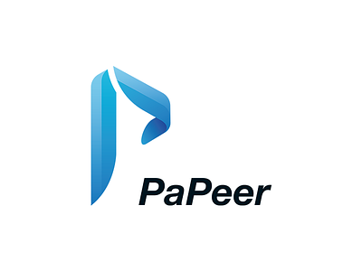 PaPeer Logo brand branding flat gradient icon logo mark modern network paper peer simple