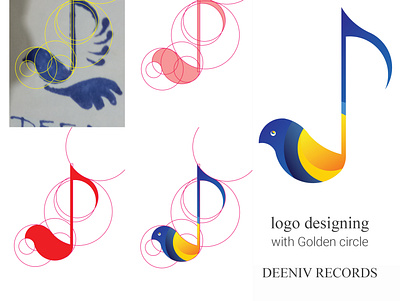 Dove with Musical Note Logo (with golden Circle) christianity contrasting dove logo golden circle golden ratio golden ratio logo gospel gospel band gospel band gradient logo illustrator logo logo design logos music logo