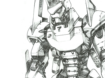 Mech mecha pencil sketch