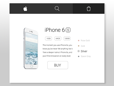 iPhone 6S page - UI apple complexion reduction design iphone minimal page product ui ux