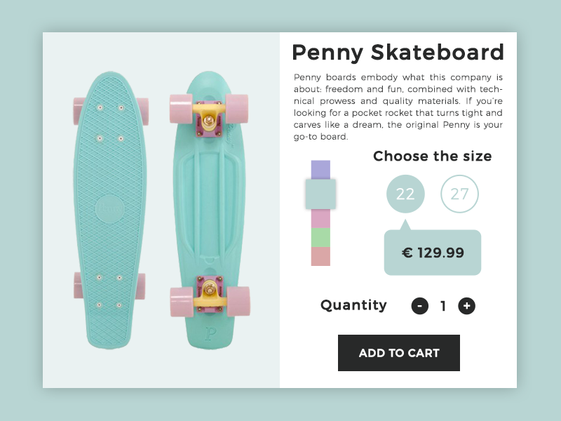 E-Commerce Shop (Single Item) - Daily UI #012 012 daily ui 012 dailyui daily ui ui ui design ux ux design ui ux skateboard penny skateboard e-commerce