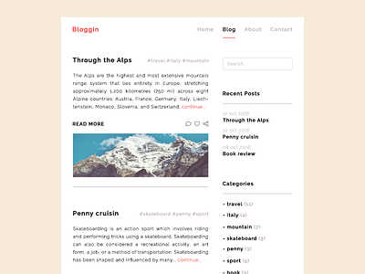 Bloggin - Minimal blog layout blog blogging layout minimal minimal art minimal design minimalism ui ui design web design