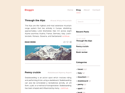 Bloggin - Minimal blog layout