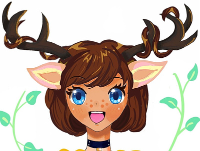 Deer Lady art artwork design illustrator