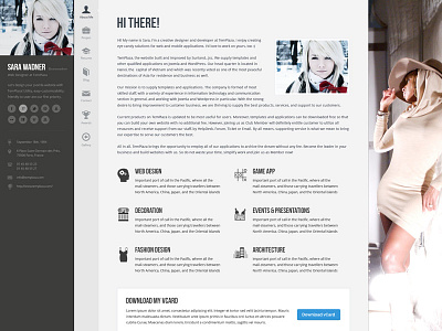 Profiler - vCard Resume Design modern personal resume ui ux vcard website