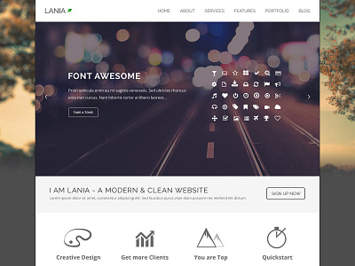 Lania - Another option for Home page business corporation creative flat minimal multi purpose organize personal ui ux