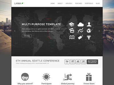 Lania - Homepage for Event site clean event flat minimal modern multi purpose ui ux website