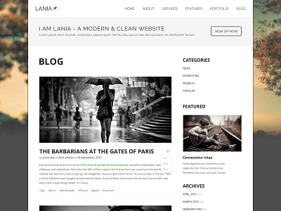 Lania - Blog Layout clean event flat minimal modern multi purpose ui ux website