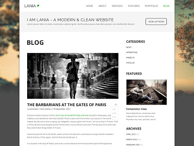 Lania - Blog article layout business corporation creative flat minimal multi purpose organize personal ui ux