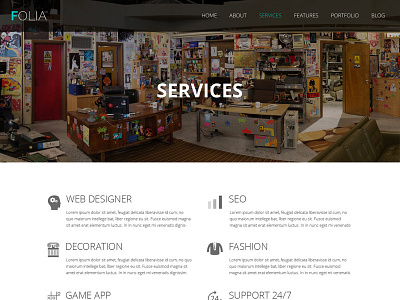 Folia - Service Layout clean elegant flat modern multipurpose ui ux