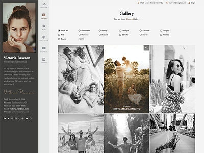 Profiler - Gallery [Redesign] album blog cv elegant gallery personal personal blog template theme