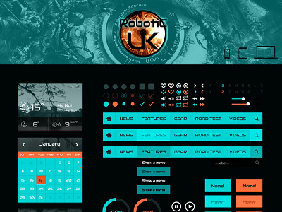 Robotic Ui Kit clean flat modern multipurpose robotic ui ux