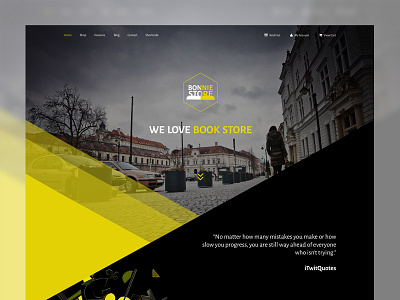 Bonnie Store - Parallax Home Page book clean creative flat modern shop store ui