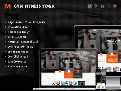 Gym Fitness Yoga - Maniva WordPress Theme beauty boxing crossfit dance fitness gym health spa sport weight yoga