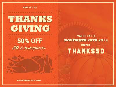 Thanksgiving Super Sale - 50% OFF all Subscriptions! joomla joomla template sale super sale templaza thanksgiving wordpress wordpress theme