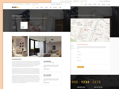 About, Service and Contact page - InteriArt WP Theme about apartment architecture contact decor decoration furniture house indoor interior room service