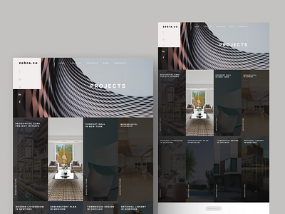 Interior design landing page