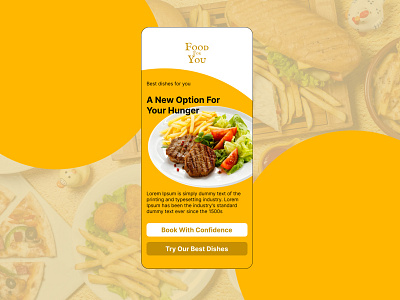 Food Landing Page Mobile UI