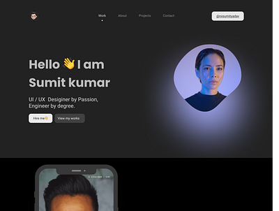 Portfolio website in dark mode branding dark design portfolio ui ux