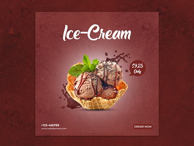 Social Media Banner | Marketing Design | Ice-cream banner design facebook post graphic design icecream instagram post social media