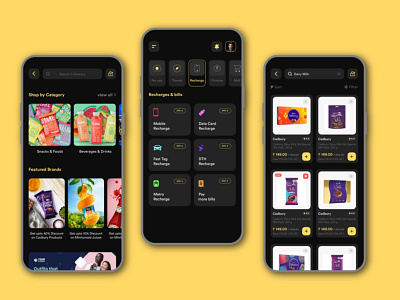 E-Commerce App UI (Dark) app design design graphic design ui ux