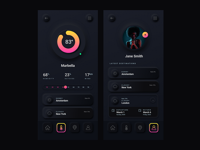 Neumorphism Dark - UI Trend 2020 by Milo Studio on Dribbble