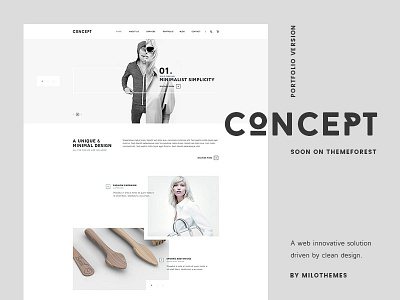 Concept - Soon On Themeforest clean creative envato milothemes modern portfolio soon template themeforest