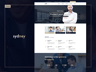 Sydney - Multiuse Financial Business PSD Template bank broker business consulting corporate financial financial services insurance investment market psd website