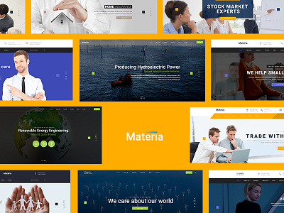 Materia-Consortium Pack business css3 finance green energy html5 industrial insurance projects template trade website wordpress