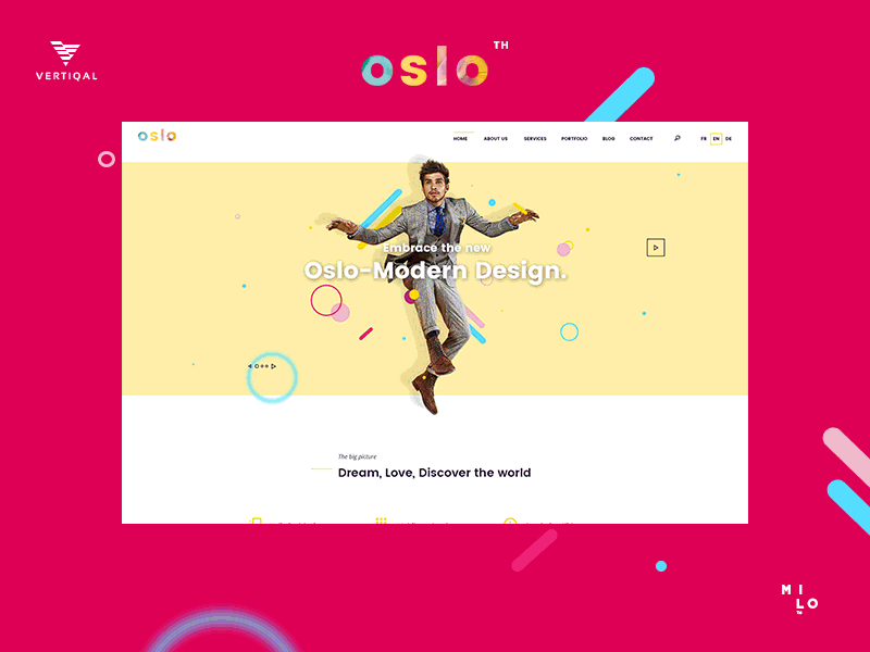 Oslo Wordpress Theme with Multilayer Parallax and FontParallax