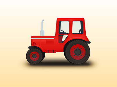 Small tractor badge car icon red tractor