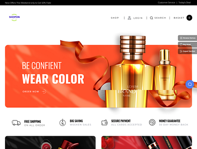 Cosmetics shop e commerce ecomme elementor webdesign