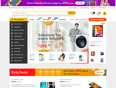 Electronics Shop branding e commerce ecommerce elementor elementor online store woo commerce