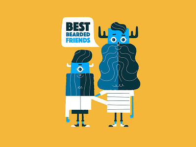 Best bearded friends beard illustration monster vector