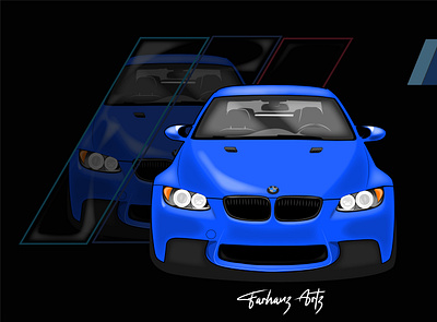 2011 BMW M3 Coupe Illustration car car design car illustration design flat car art illustraion illustration logo tshirt tshirt design v
